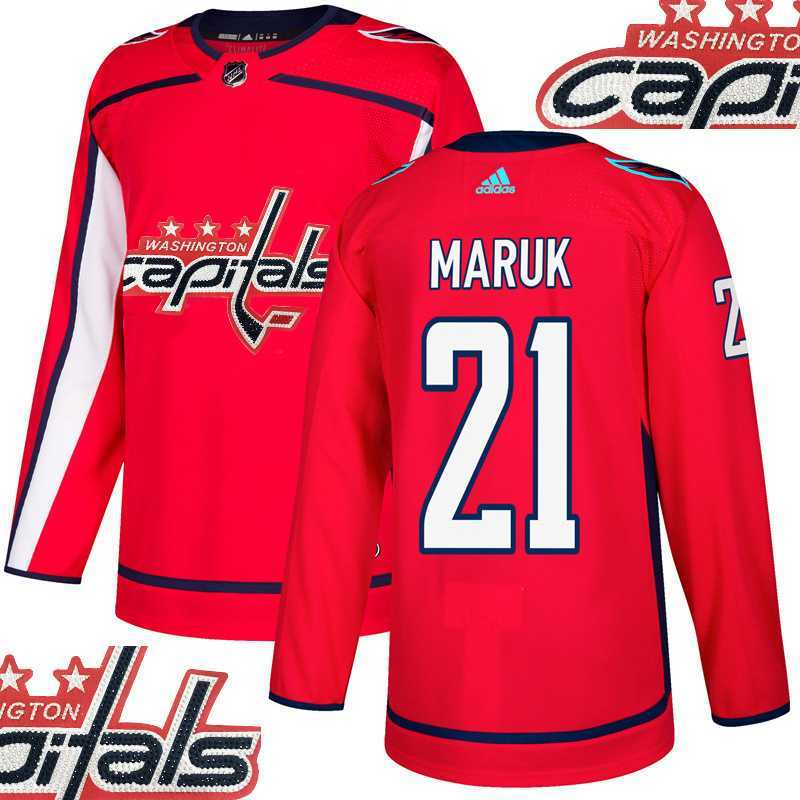 Capitals #21 Maruk Red With Special Glittery Logo Adidas Jersey,We sell and wholesale Capitals #21 Maruk Red With Special Glittery Logo Adidas Jersey on line form chian!
